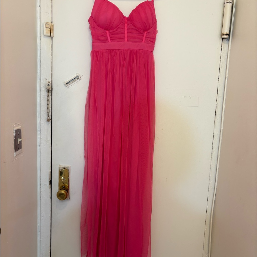 Iris Strapless Pink Maxi Dress